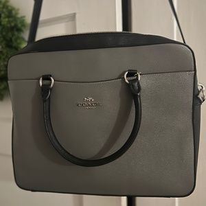 Coach Gray Black Laptop Briefcase Bag